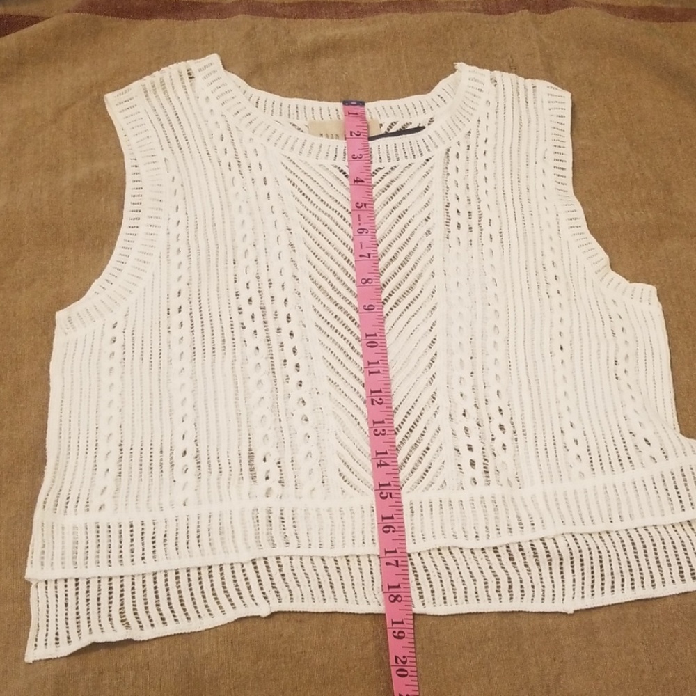 {Anthropologie/Moon River} Knitted Crop Top "L" - Picture 7 of 8